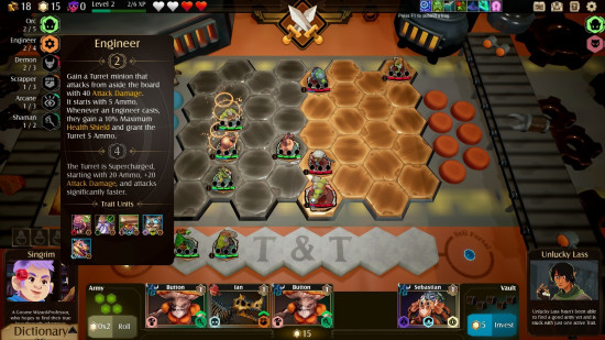 A tiled board filled with RPG character tokens in Tales and Tactics, one of the best auto-chess games on PC.