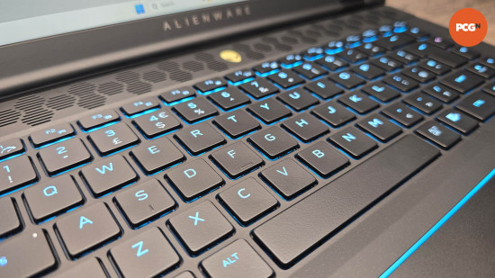 Alienware M16 R2 review: Keyboard closeup