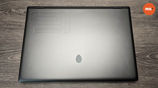 Alienware M16 R2 review: Topdown view of lid