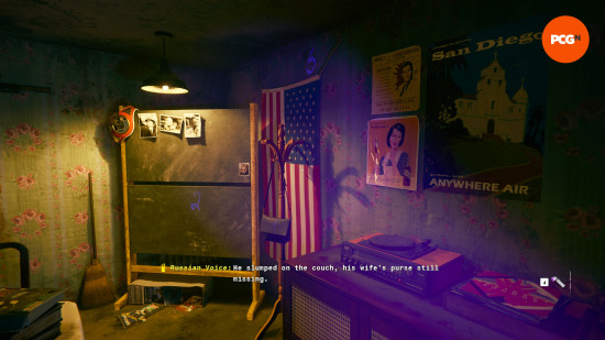 Black Ops 6 safe house safe code: a damp room filled with American paraphernalia 