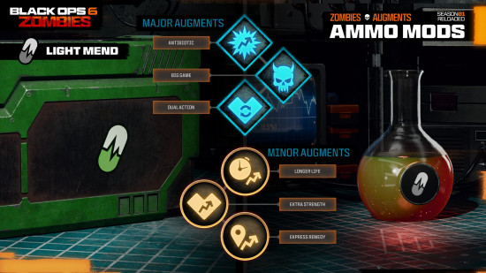 The Black Ops 6 Augments available for the Light Mend Ammo mod.