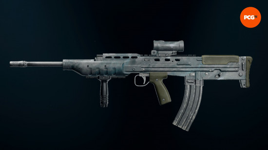 Best Warzone guns: The GPR- 91 Warzone assault rifle displayed on a dark background. 