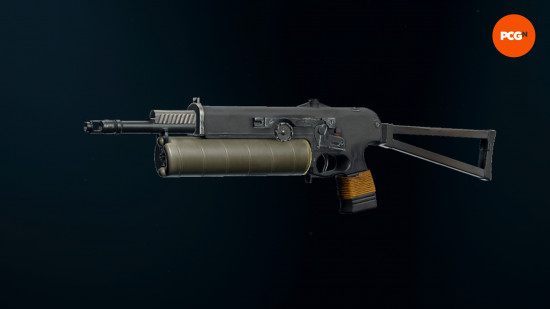 Best Warzone guns: The PP-919 Warzone SMG displayed on a dark background. 