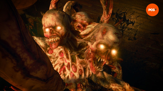 A two-headed mutant zombie from the Black Ops 6 Zombies Citadelle des Morts main quest easter egg.