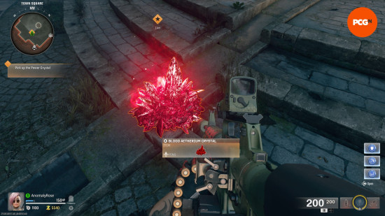 A Blood Aetherium Crystal dropped by a Dobbleghast in the Black Ops 6 Zombies Citadelle des Morts main quest easter egg.