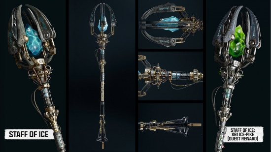 Different views of the Staff of Ice, one of the Black Ops 6 Zombies Wonder Weapons.