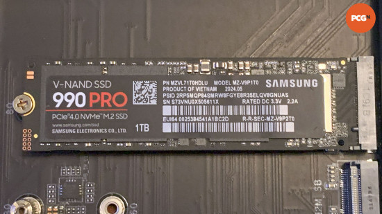 Samsung 990 Pro review: Installed in motherboard M.2 slot.