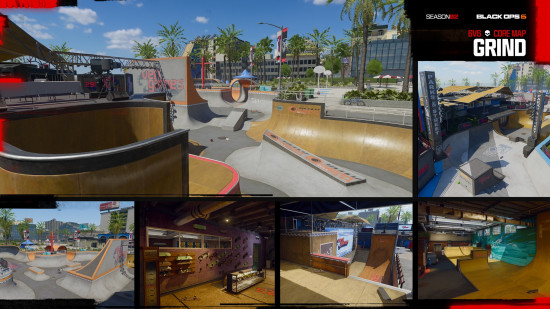 A Black Ops 6 Season 2 map set in a skate park.