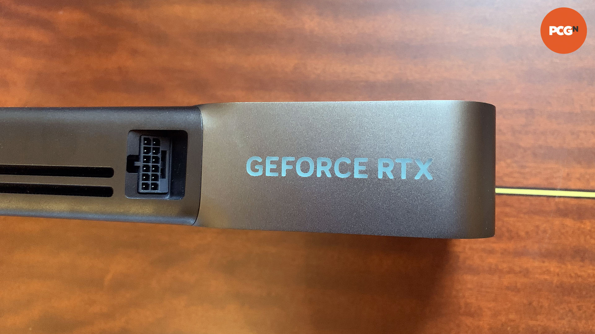 Nvidia GeForce RTX 5090 review: Closeup of top edge showing power connector and vents.