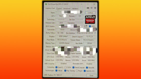 rx 9070 gpu-z screenshot