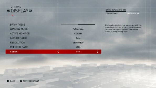 Assassin's Creed Syndicate display options
